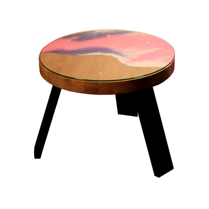 Tapytas medinis kavos staliukas, ažuolas