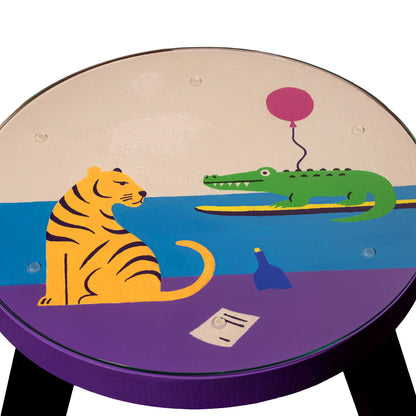 Kavos staliukas "Tiger Birthday Party", ąžuolas