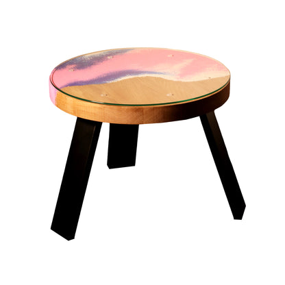 Tapytas medinis kavos staliukas, ažuolas