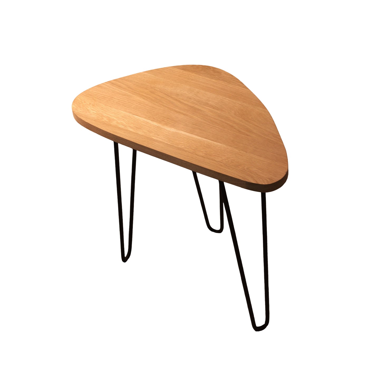 Asimetriškas medinis kavos staliukas, ažuolas