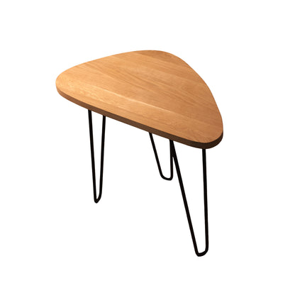 Asimetriškas medinis kavos staliukas, ažuolas