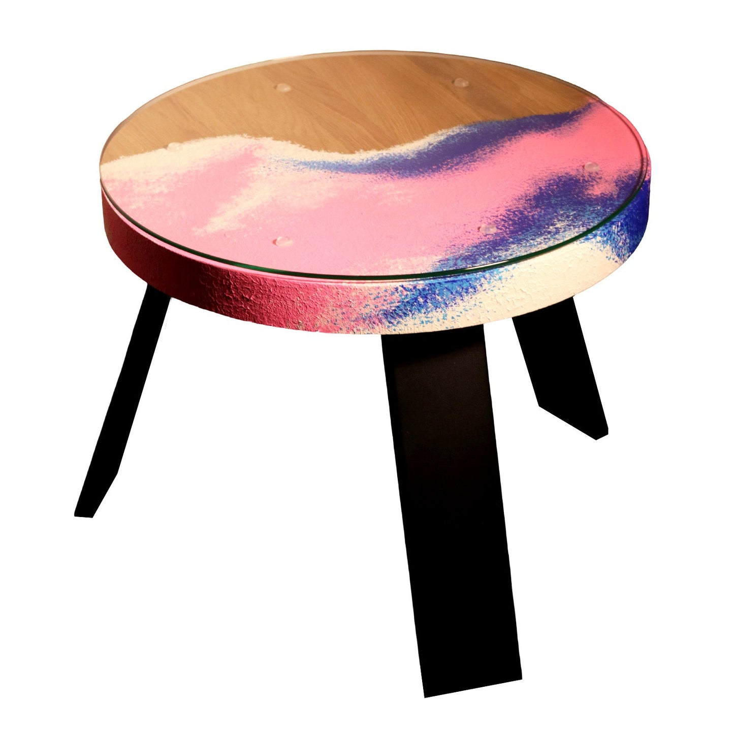 Tapytas medinis kavos staliukas, ažuolas