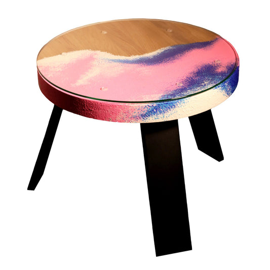 Tapytas medinis kavos staliukas, ažuolas