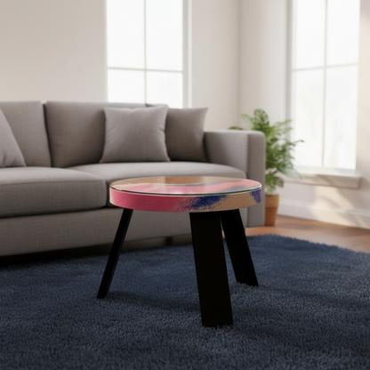 Tapytas medinis kavos staliukas, ažuolas