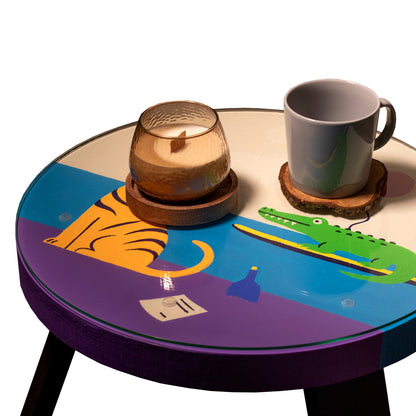 Kavos staliukas "Tiger Birthday Party", ąžuolas