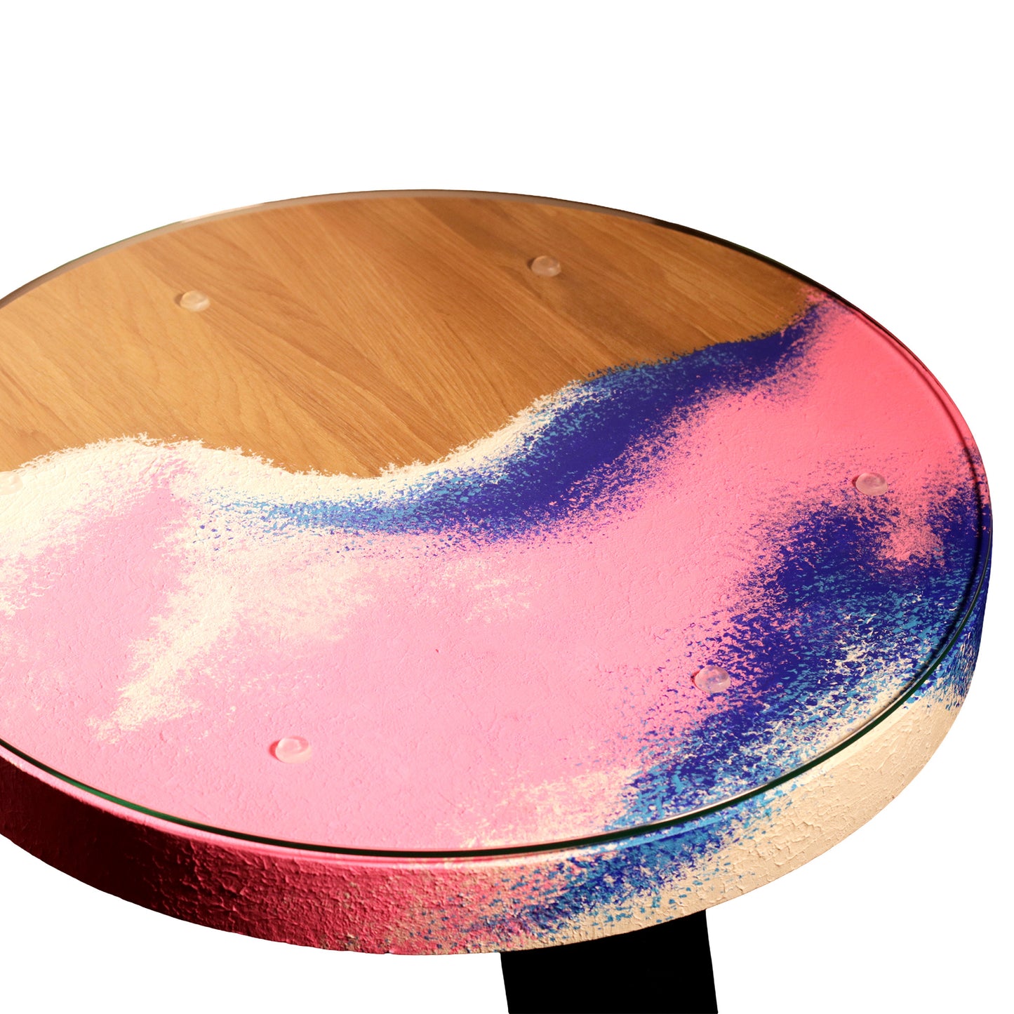 Tapytas medinis kavos staliukas, ažuolas