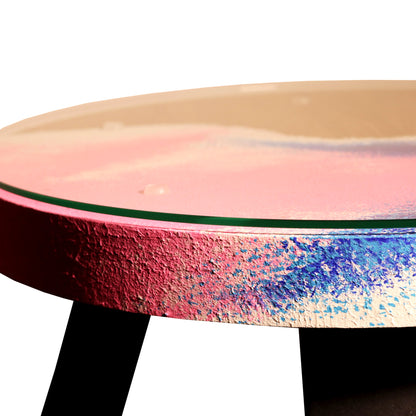 Tapytas medinis kavos staliukas, ažuolas