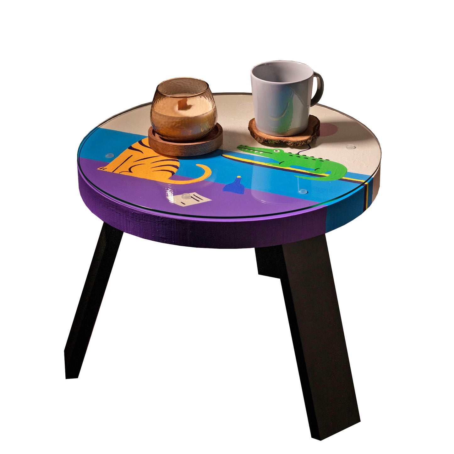 Kavos staliukas "Tiger Birthday Party", ąžuolas