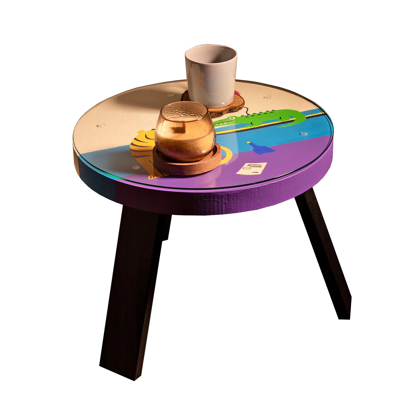 Kavos staliukas "Tiger Birthday Party", ąžuolas