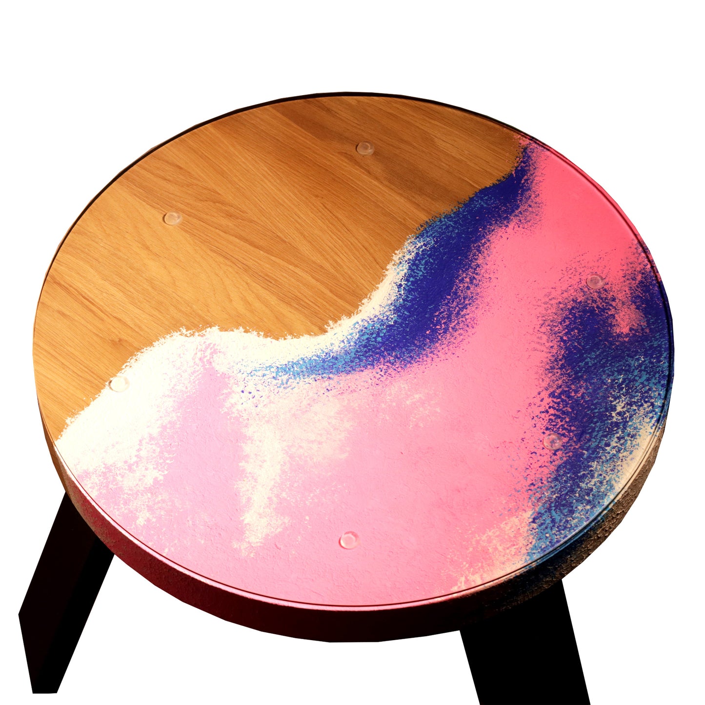 Tapytas medinis kavos staliukas, ažuolas