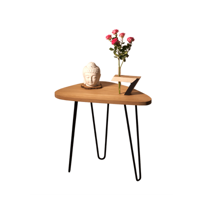 Asimetriškas medinis kavos staliukas, ažuolas