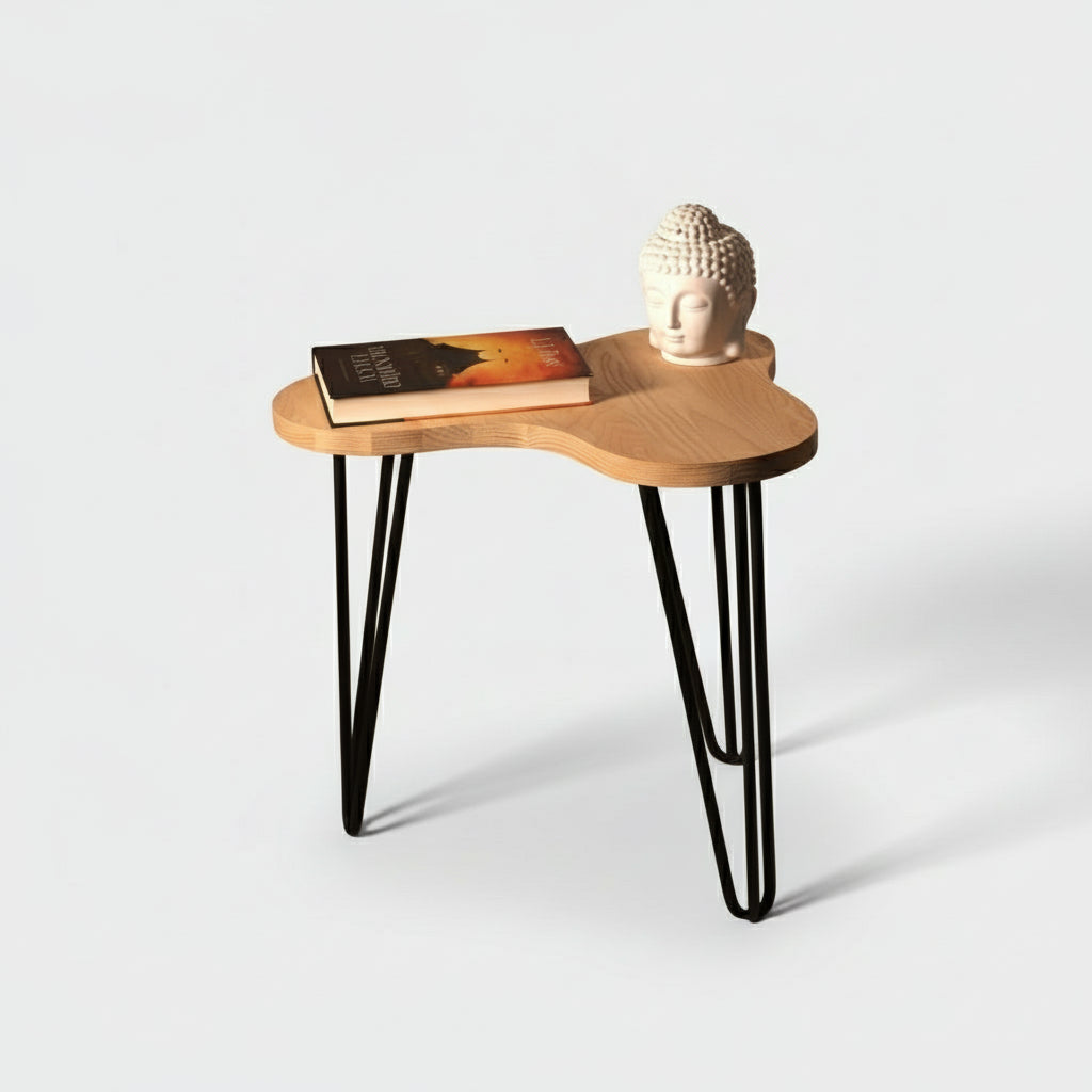 Medinis banguotas kavos staliukas, ažuolas