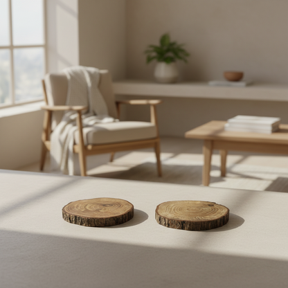 Medinis padėkliukas su žieve, ąžuolas