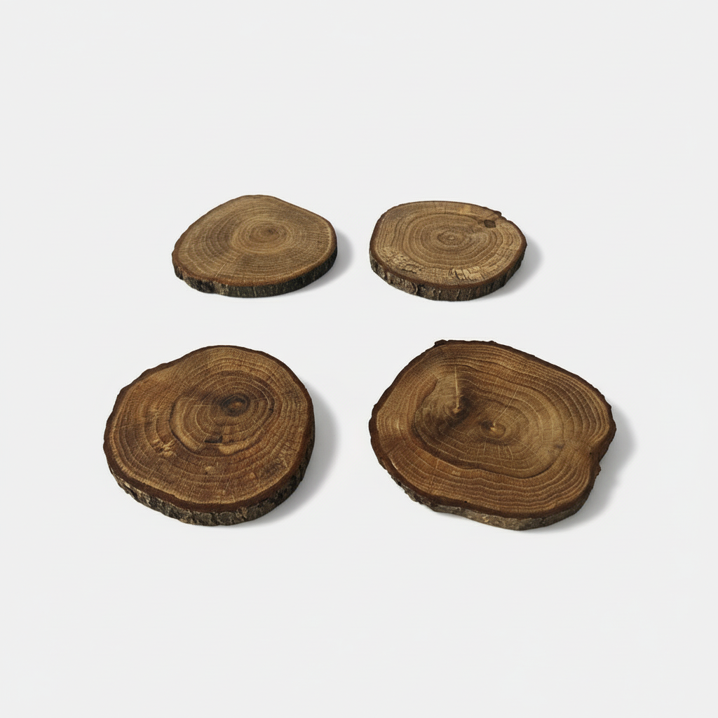 Medinis padėkliukas su žieve, ąžuolas