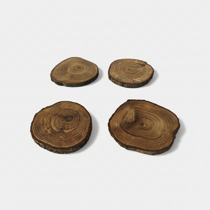 Medinis padėkliukas su žieve, ąžuolas