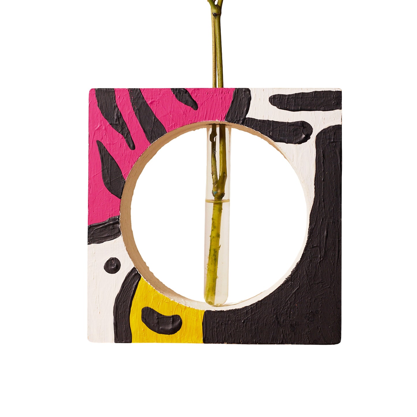 Medinė tapyta švečianti vaza, ąžuolas